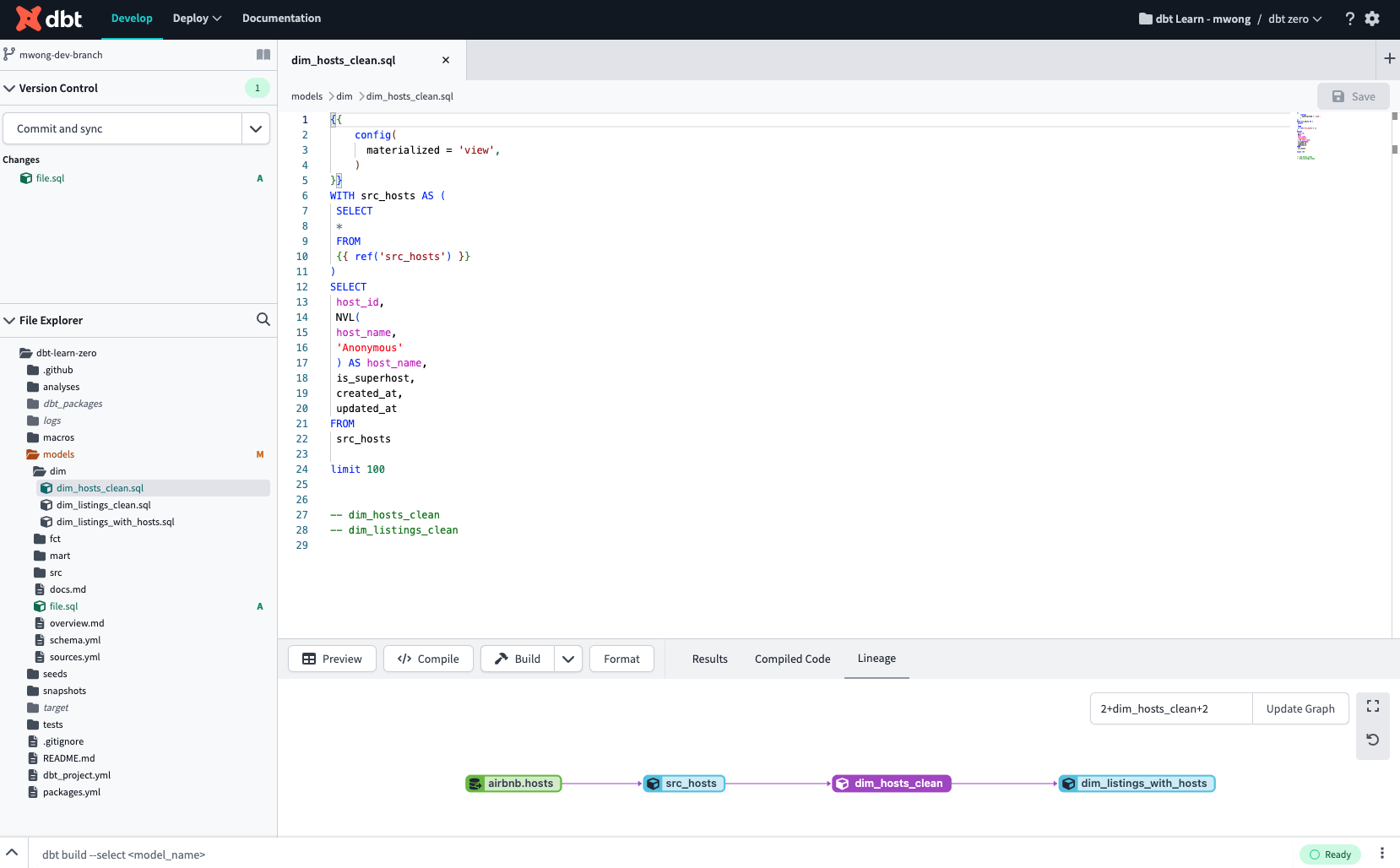The Cloud IDE layout includes version control on the upper left, files/folders on the left, editor on the right an command/console at the bottom The Cloud IDE layout includes version control on the upper left, files/folders on the left, editor on the right an command/console at the bottom